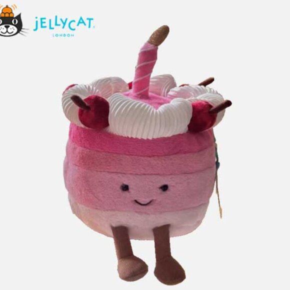 Jellycat Harrods Cheryl Cherry Cake Birthday Gift Soft Plush NWT and Dust Bag - Picture 2 of 5